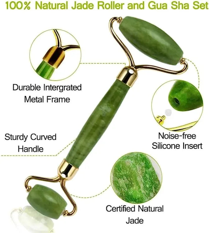 Jade Roller & Gua Sha Set Facial Body Massager