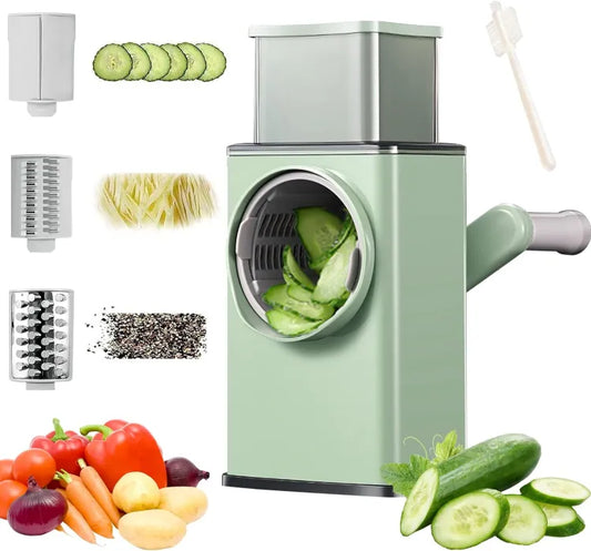 Manual Rotary Cheese Grater With Handle, Multifunctional Vegetable Slicer Cutter Chopper